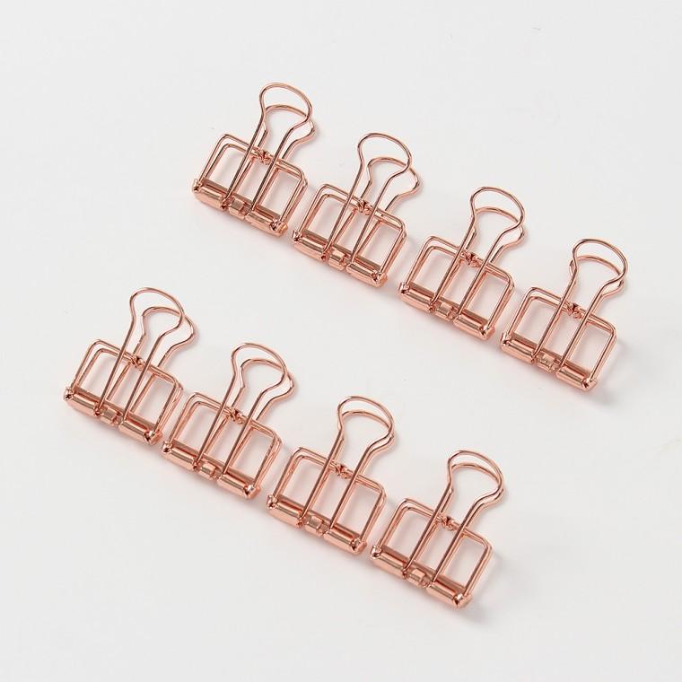 문구존 철제 더블 클립 8개입(2cm) (로즈골드)