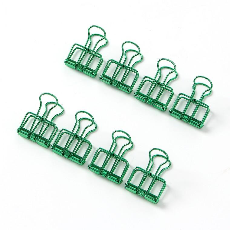 문구존 철제 더블 클립 8개입(2cm) (그린)