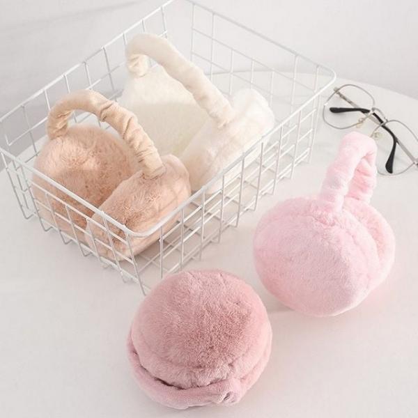 부들부들 파스텔 퍼 귀마개 귀도리 방한 모자 겨울