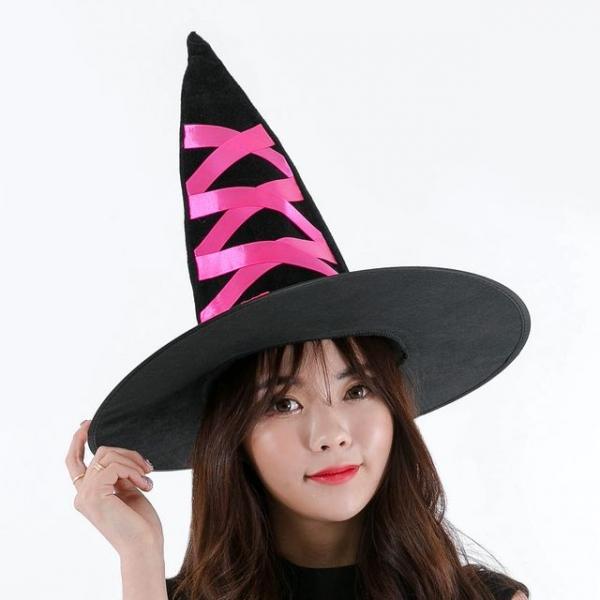 고급리본마녀모자(핑크)
