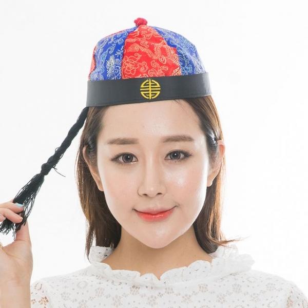 차이나 모자 소 레드블루 파티모자 파티용품 코스프레