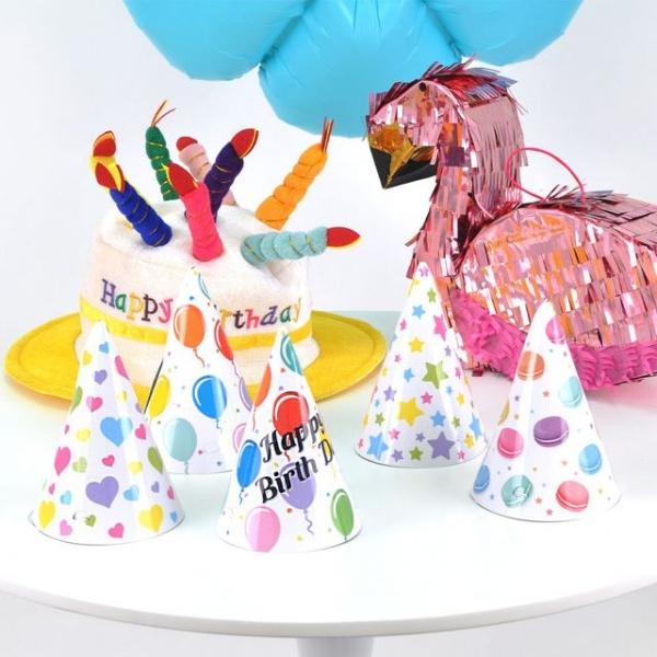 파티 고깔 모자 소형 6개입 생일파티 홈파티 백일상