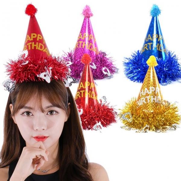 하트 모루 생일고깔 모자 꼬깔모자 백일 생일 파티