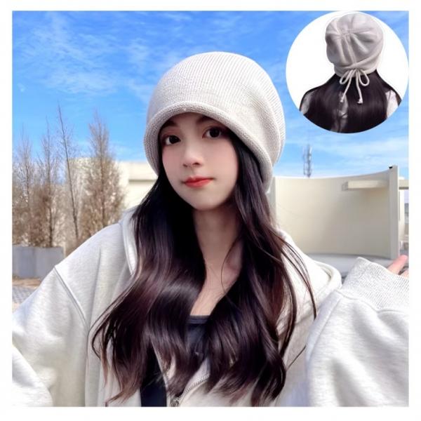 [별별창고] 스트링 롤업 비니 여성 챙없는 모자 두건 롱비니 스키장 겨울