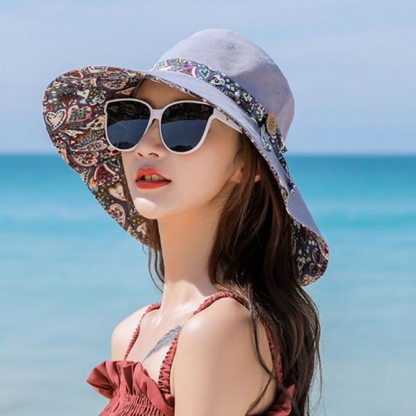 리버시블 에스닉 패턴 돌돌이모자 돌돌이썬캡 여름모자 여자모자 벙거지모자 등산모자 낚시모자 피크닉모자