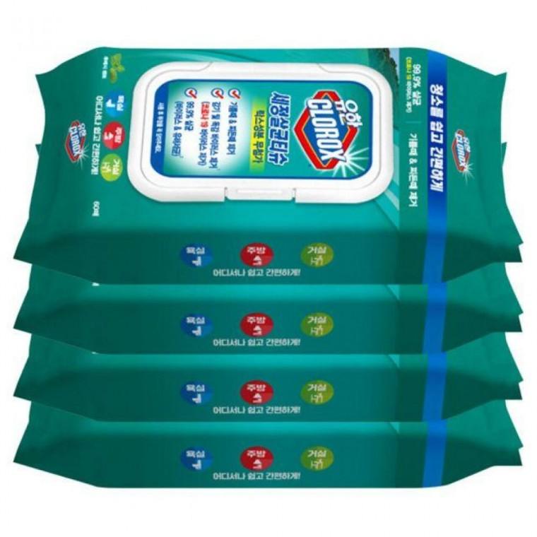 유한락스 세정살균티슈 후레쉬 캡형 60매x4개