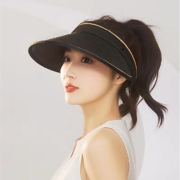 [지앤지] 라탄 여성 썬캡 라피아 밀짚 여자 선캡 썬캡 모자