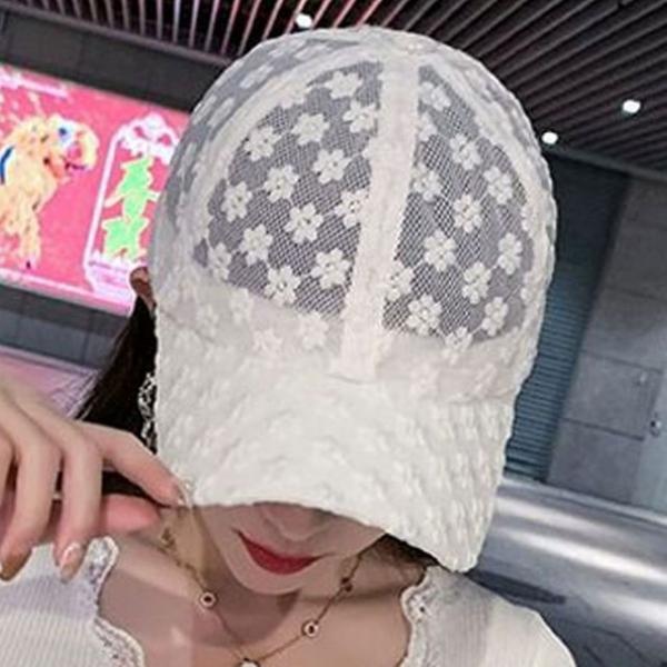 꽃무늬 여자 패션 볼캡 플라워 자수 레이스 모자 여름