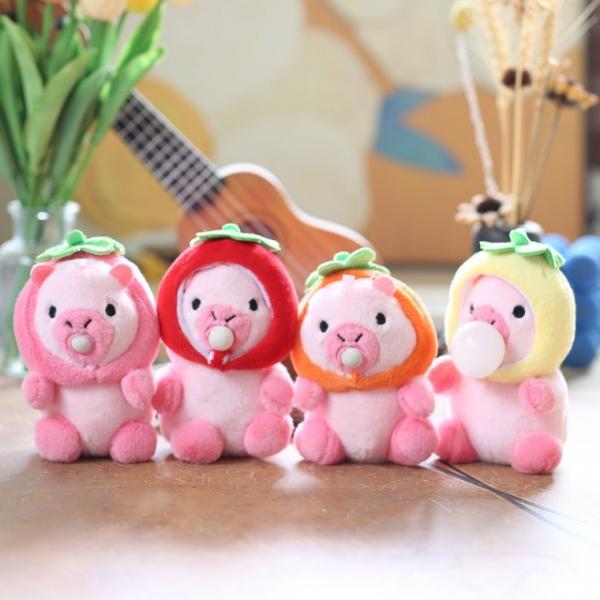 모자쓴 버블껌 인형키링 풍선 돼지 카피바라 인형 고리