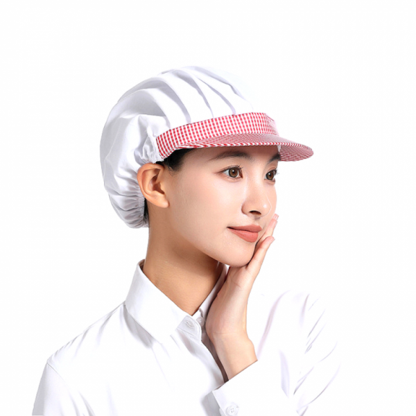 식품위생모자 레드체크