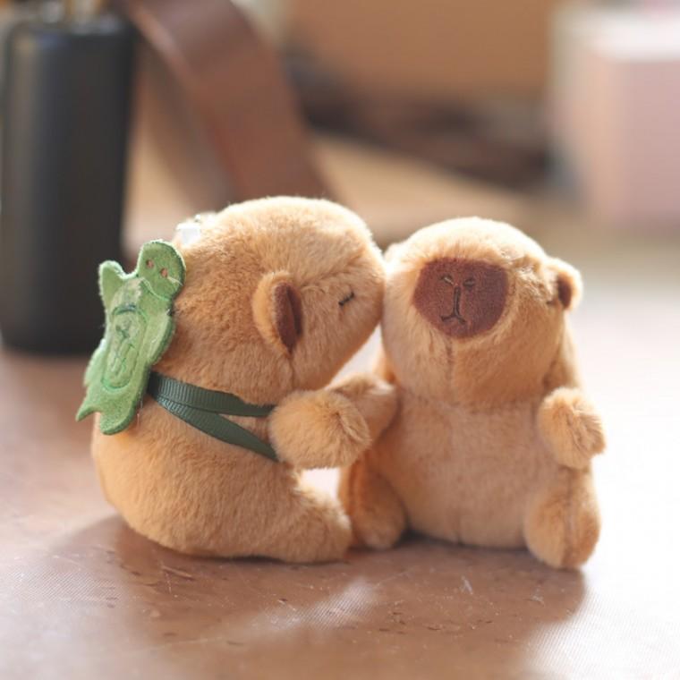 카피바라 인형 키링 10cm 열쇠고리 거북이 가방 고리
