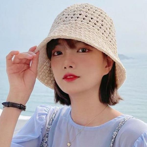 여름 바캉스 라탄 버킷햇 해변 벙거지 밀짚모자