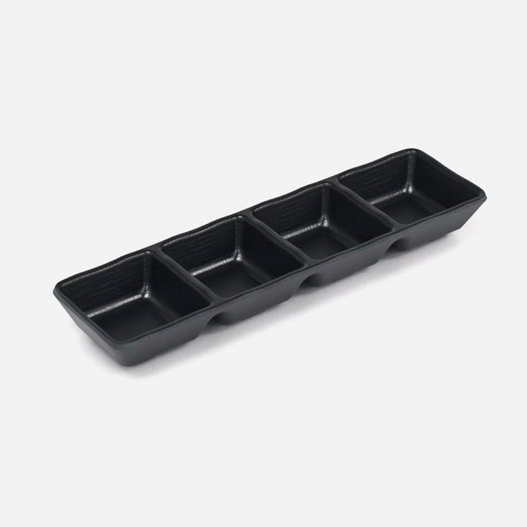 돌산 매트블랙 멜라민 4칸 초장기 소스기