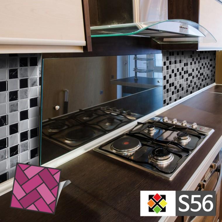 스티커타일 S56 랜덤바둑판 월타일 시트지타일