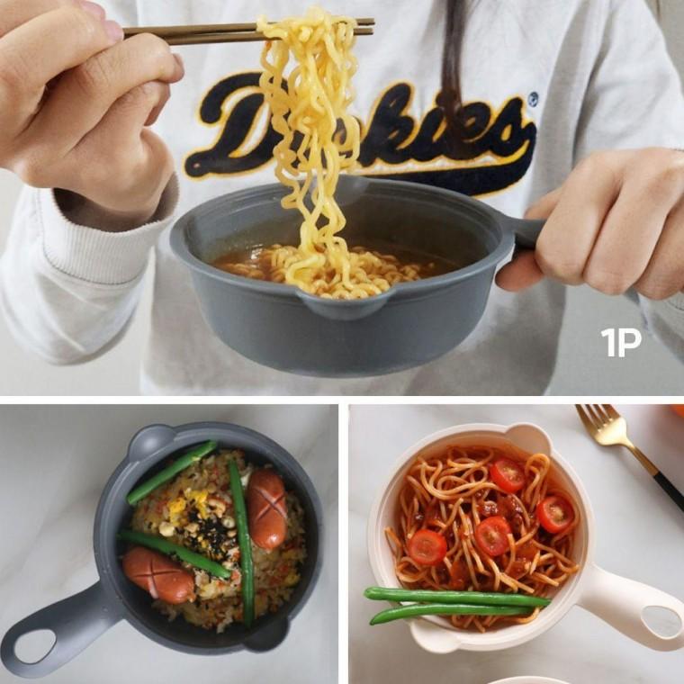 손잡이 쿡앤밥 전자 렌지용 뚜껑 포함 500ml 1p 접시 그릇 캠핑 식기 반찬 용기