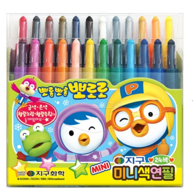 초등학생 돌돌이색연필 샤프식 캐릭터 색연필 세트 24색