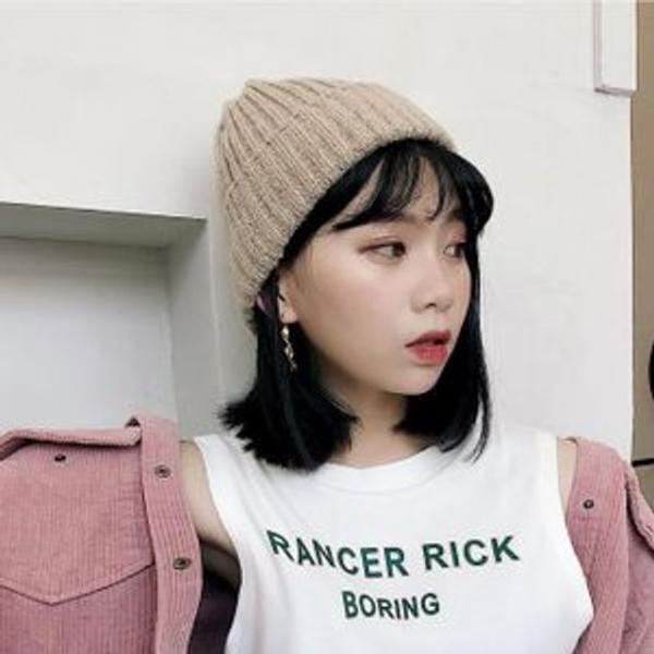 키밍 CAP 롱비니 커플 여자 남자 골지 캐주얼 모자
