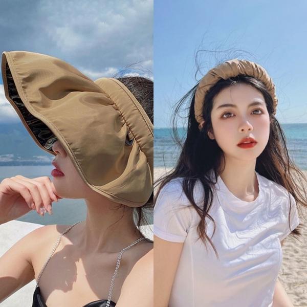 머리띠 돌돌이모자 썬캡 햇빛 자외선차단 넓은창 야외 외출 산책 모자 썬바이저