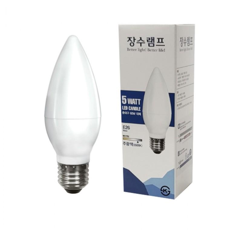 장수램프 불투명 LED 촛대구 E26주광색 촛불전구 캔들