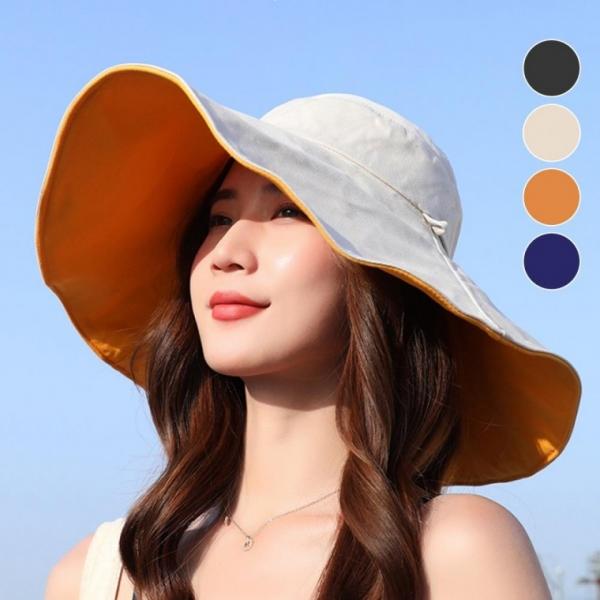 챙넓은 여성 벙거지 모자 수영장 비치 캠핑 와이어 썬캡