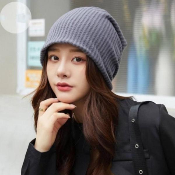 루즈핏 멀티 비니 골지 두건 롱 빅사이즈 수면 모자 대두 주름