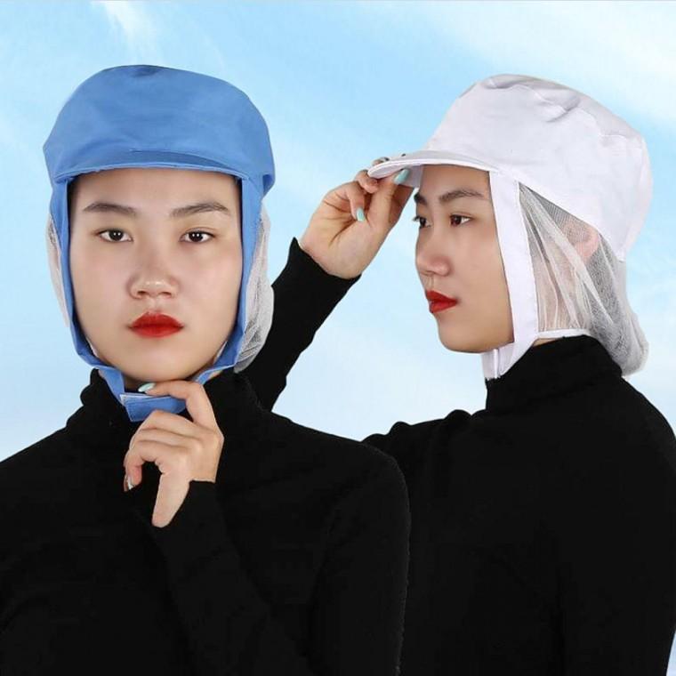 망사 공장 찍찍이 턱덮개 활동성 위생모자 좋은 주방 귀덮개 찍찍이 귀고리