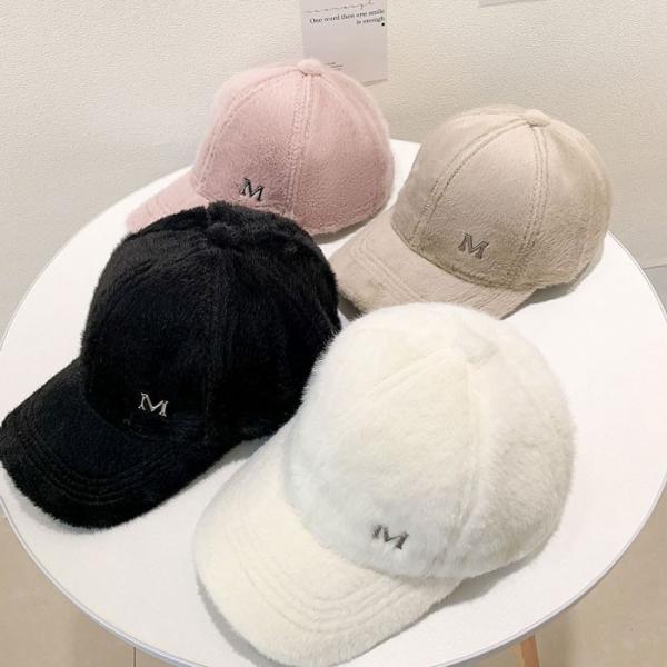 M로고 윈터 퍼 볼캡 4color 겨울모자 여자캡모자