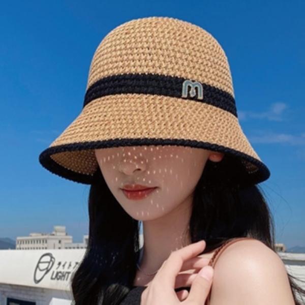 외출용 휴양지 캠핑 시원한 밀짚 벙거지 버킷햇 모자