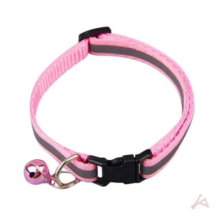 고양이 방울 목줄 핑크