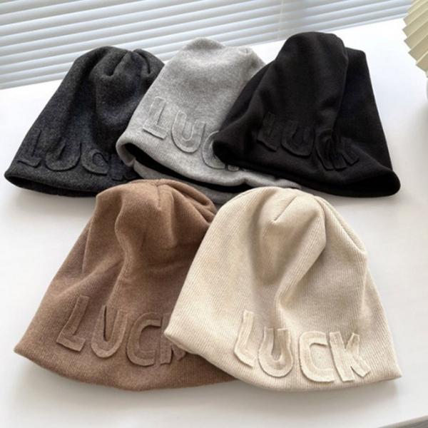 겨울벙거지 따듯한방한 모자 LUCK비니 버킷햇