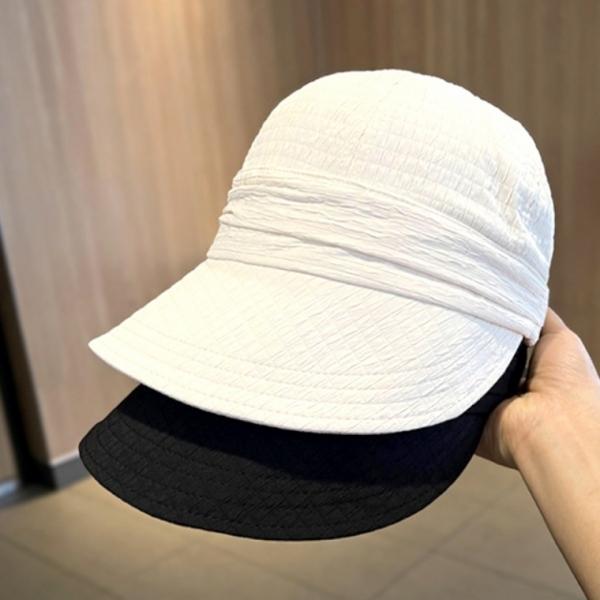 성인모자 네모주름썬캡 돌돌이 벙거지 면모자 썬캡 가림막 여성 여자 모자 버킷햇