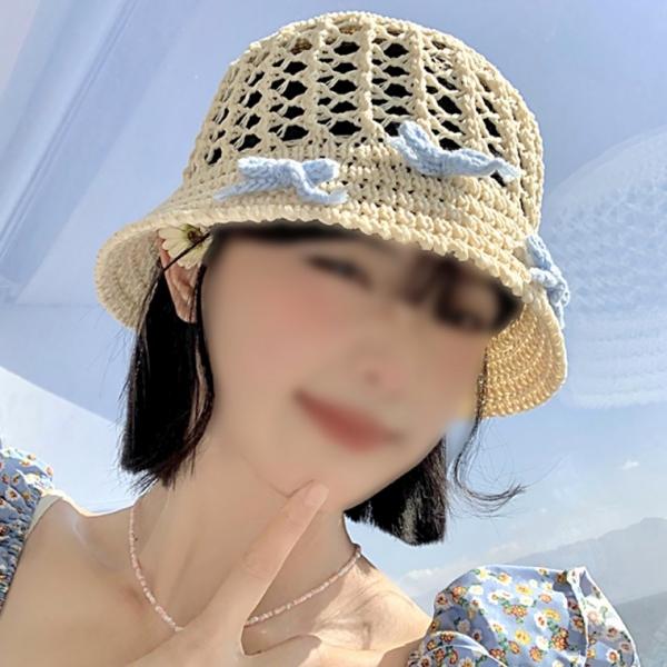 여름 성인모자 큰그물니트리본 니트모자 벙거지 면모자 썬캡 가림막 여성 여자 모자 버킷햇