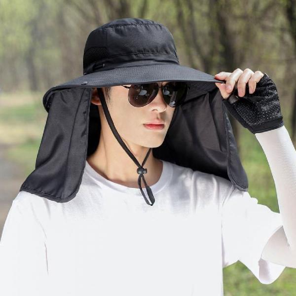 자외선차단 창넓은모자 방수 블랙 캐디모자