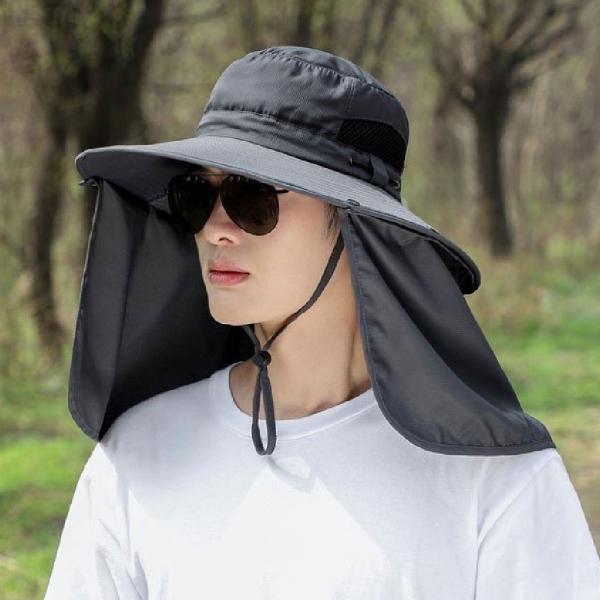블랙 농부모자 성인플랩캡 챙큰 방수 햇빛모자