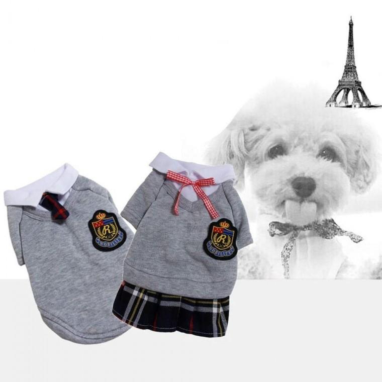 강아지옷 교복 유니폼 커플 티셔츠 원피스 애견