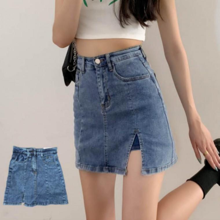 여성 데님 미니 스커트 속바지 일체형 청치마 치마바지