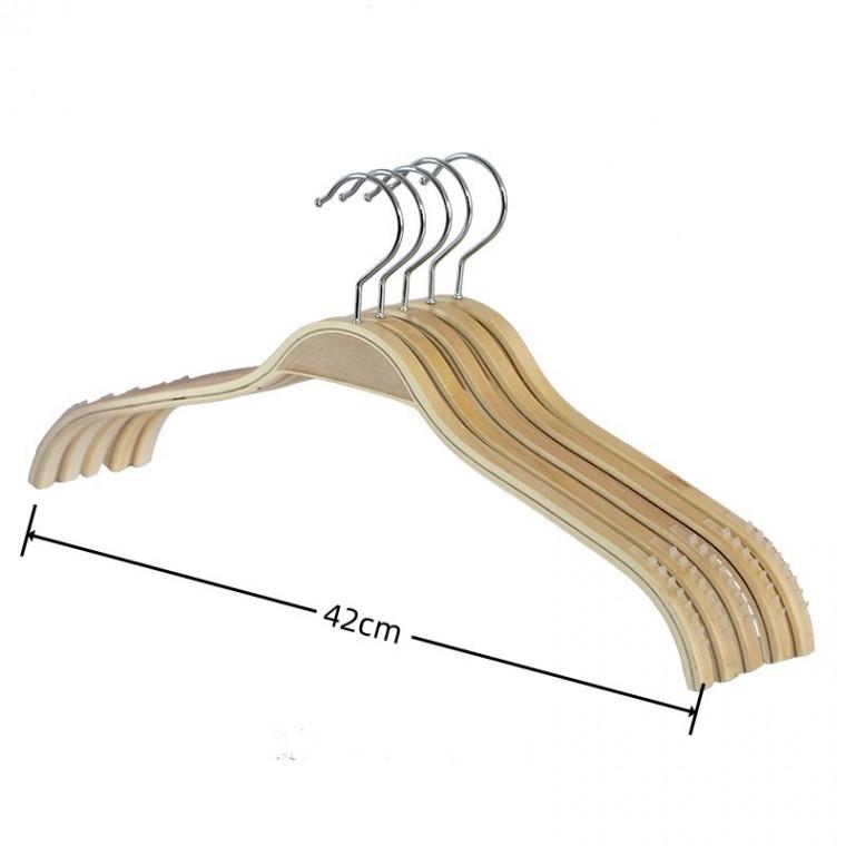 42cm 5p 논슬립 나무 옷걸이 남성용 미끄럼방지 원목 우드 옷가게 매장용 의류 추천