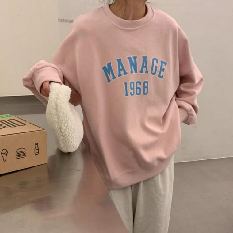 데일리 무드 레터링 긴팔 맨투맨 JSC-d0066
