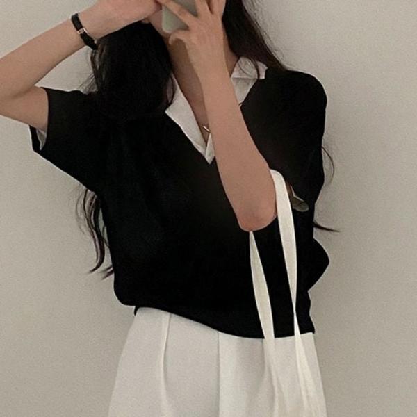 페미닌 카라 브이넥 스트랩 롱 원피스