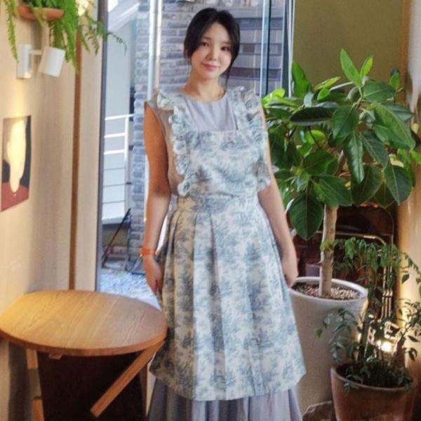 프렌치 뜨왈 명화 프릴 원피스 앞치마 카페 공방