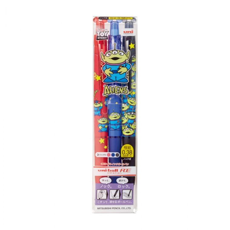 미쯔비시 유니볼RE 에일리언 3색 3본입 세트 A3C 0.38mm URN-200D-38