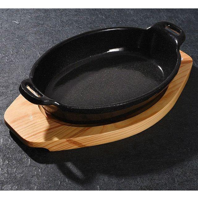 손잡이 주물팬 타원 무쇠팬 콘치즈 스테이크팬 29cm 콘치즈팬 감바
