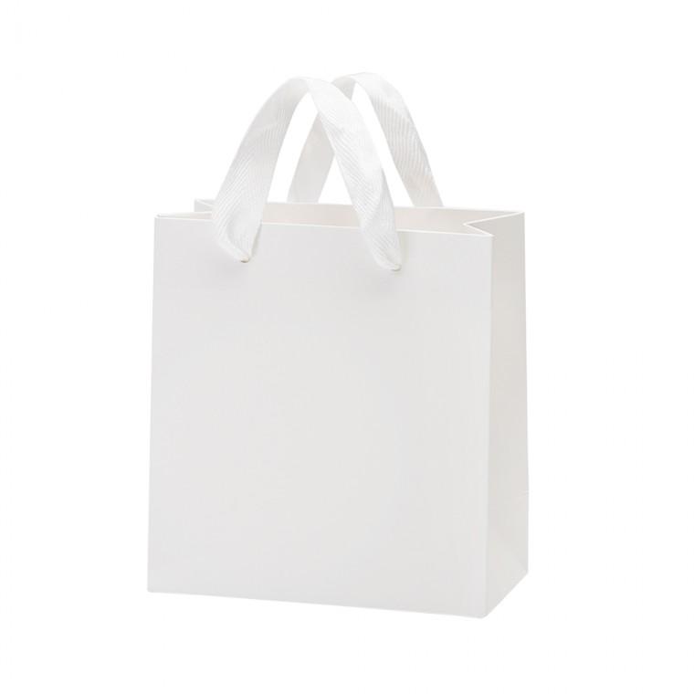 고급지 화이트 면끈 종이쇼핑백 14X15cm