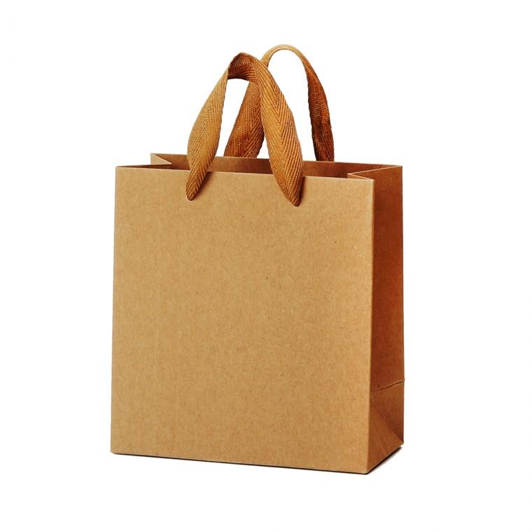 고급지 크라프트 면끈 종이쇼핑백 14X15cm