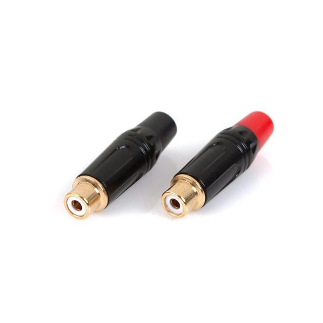 커텍터 케이블 제작용 2개입 블랙 RCA(암) 납땜용 RCA암잭 커넥터 납땜용잭 DIY암 단자