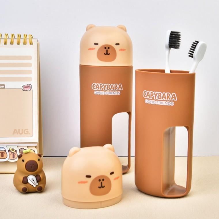 칫솔케이스 휴대용 여행용 칫솔통 치약 보관 세면도구 캐릭터 카피바라