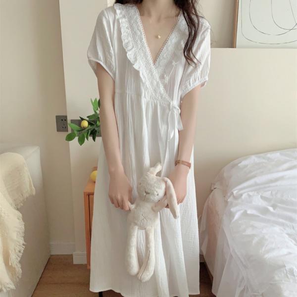 베니유니 몽슈슈 랩원피스 드레스 여름 홈드레스 여성 잠옷 루즈핏 빅사이즈 홈웨어 임산부 수유맘 수유복