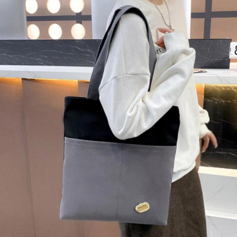 남녀공용 데일리 캔버스 배색 베이직 숄더백 가방
