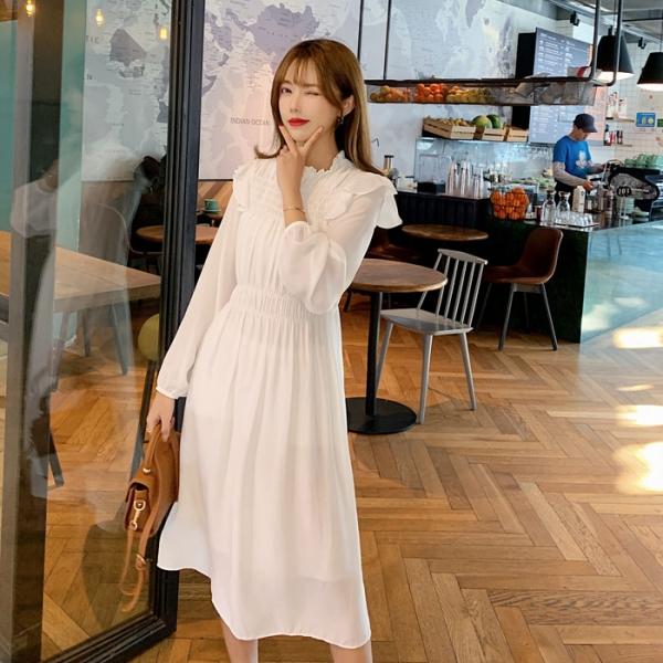 코디피셜 엔젤 프릴 레이스 긴팔 롱원피스