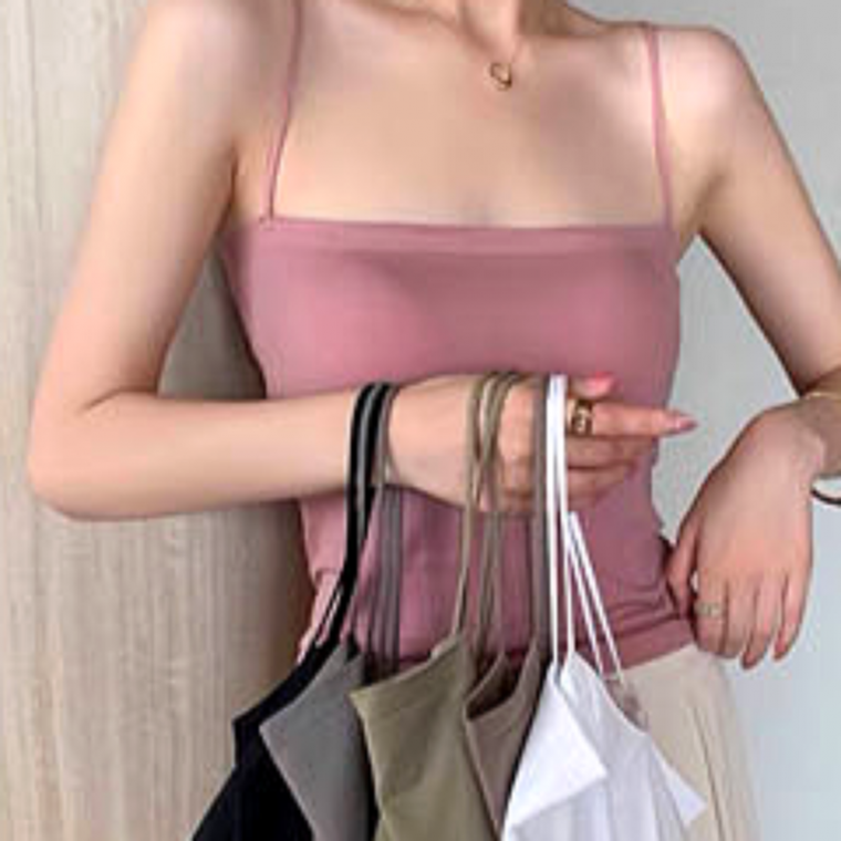 브라탑런닝 슬림끈 캡내장 일체형 브라캡 나시(44-77)